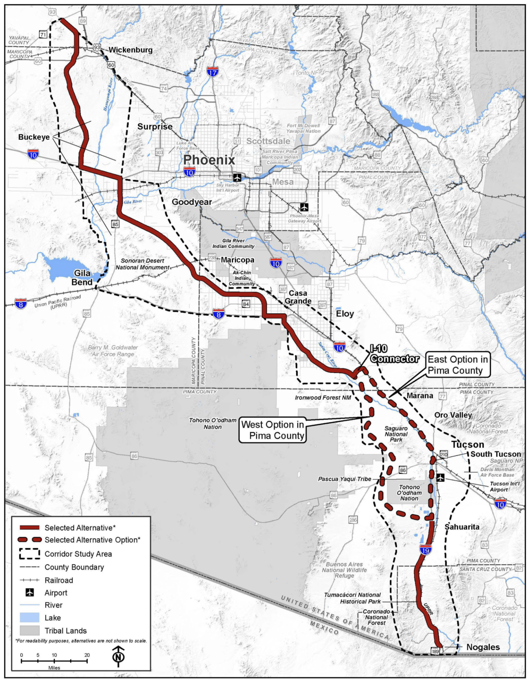 I-11 corridor formally selected in central and southern Arizona