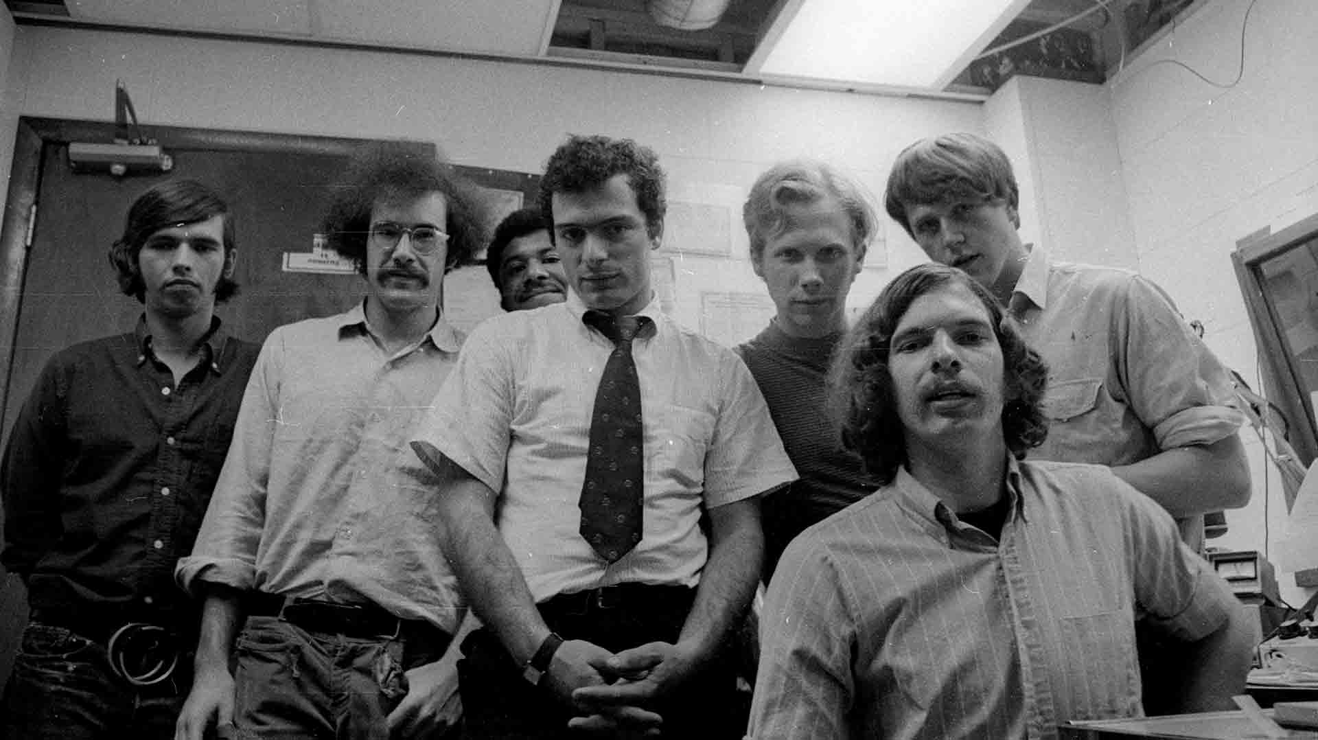 WBCN airstaff circa 1969 at 312 Stuart Street studios.