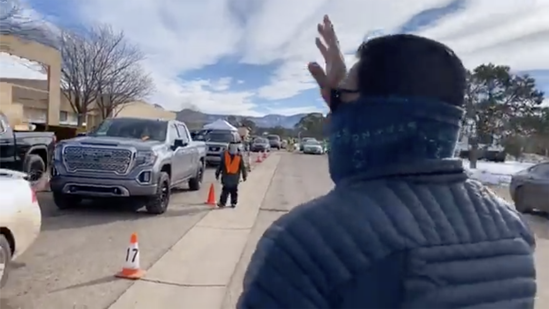 During a Facebook Live video Feb. 20, 2021, Navajo Nation President Jonathan Nez greeted patients who had just received a COVID-19 vaccine dose at Tsaile Indian Health Center.