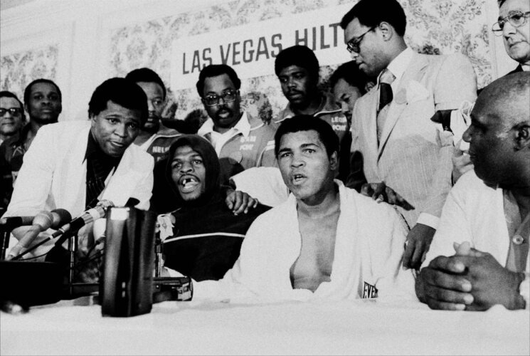 Press conference after Leon Spinks beat Muhammad Ali to win the Heavyweight Championship. CREDIT: Michael Gaffney