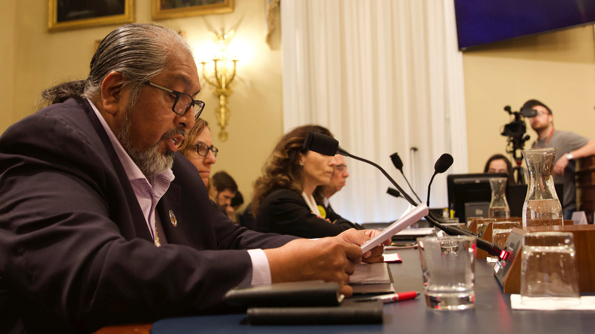 Tohono O’odham Chairman Ned Norris Jr. during congressional testimony in February 2020. 