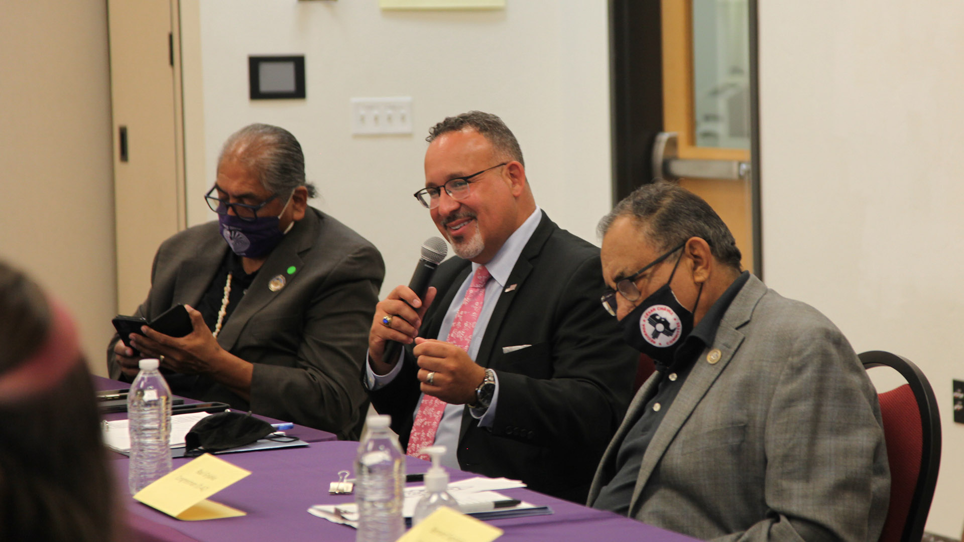 Tohono O’odham Community College hosted a listening session July 15, 2021, with U.S. Secretary of the Education Dr. Miguel Cardona.