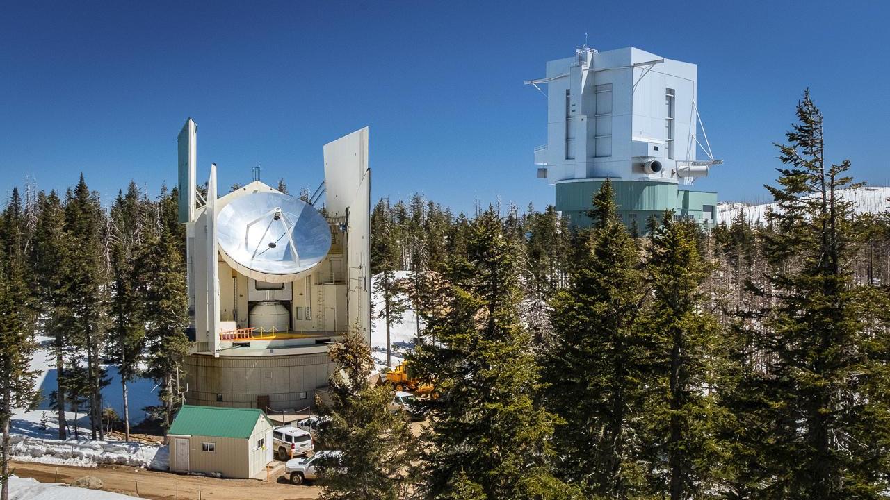 The University of Arizona ARO Submillimeter Telescope, one of eight among the Event Horizon Telescope Array, on Mount Graham near Tucson, Arizona.