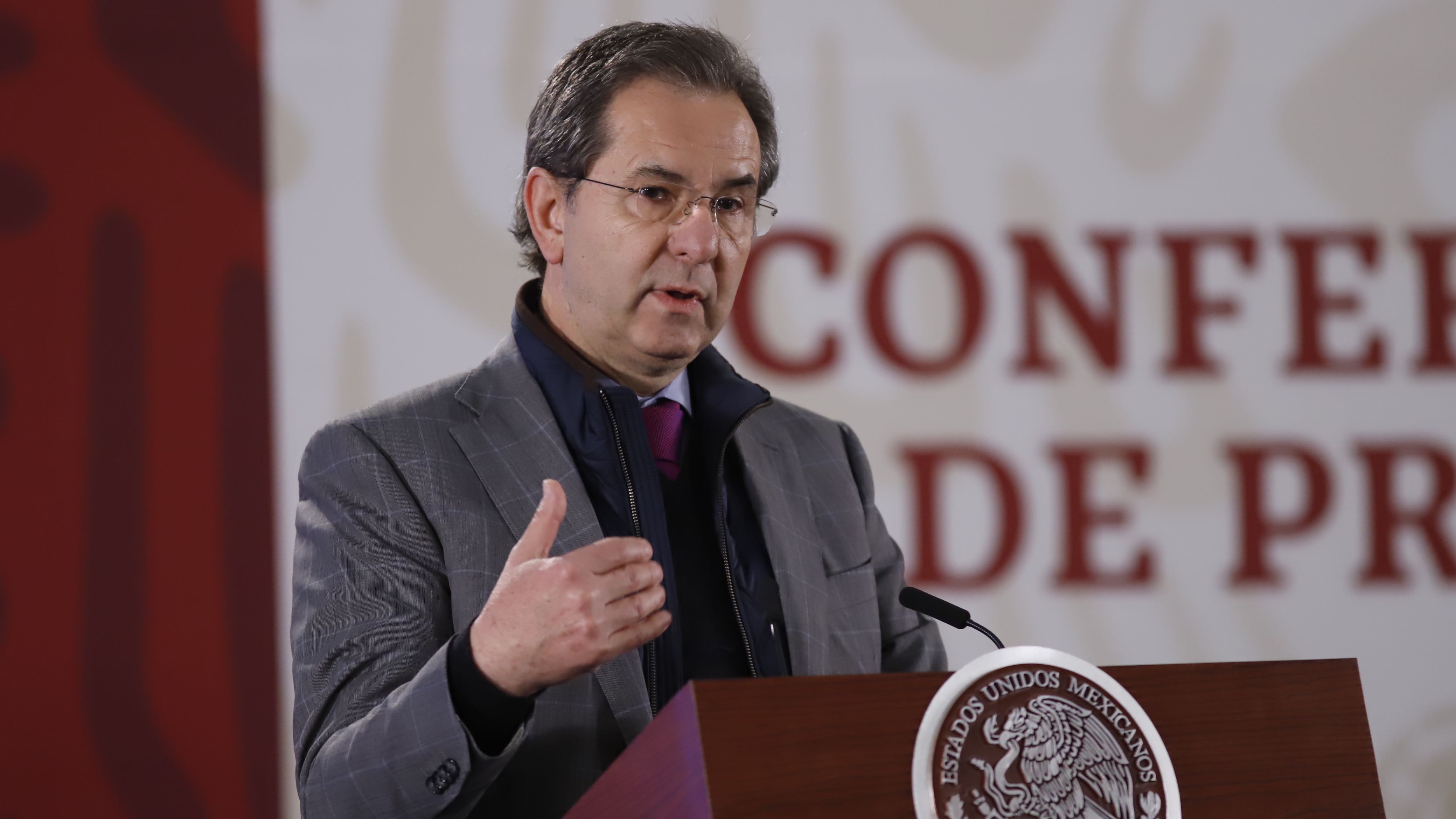 Ambassador Esteban Moctezuma at a press conference in 2020.