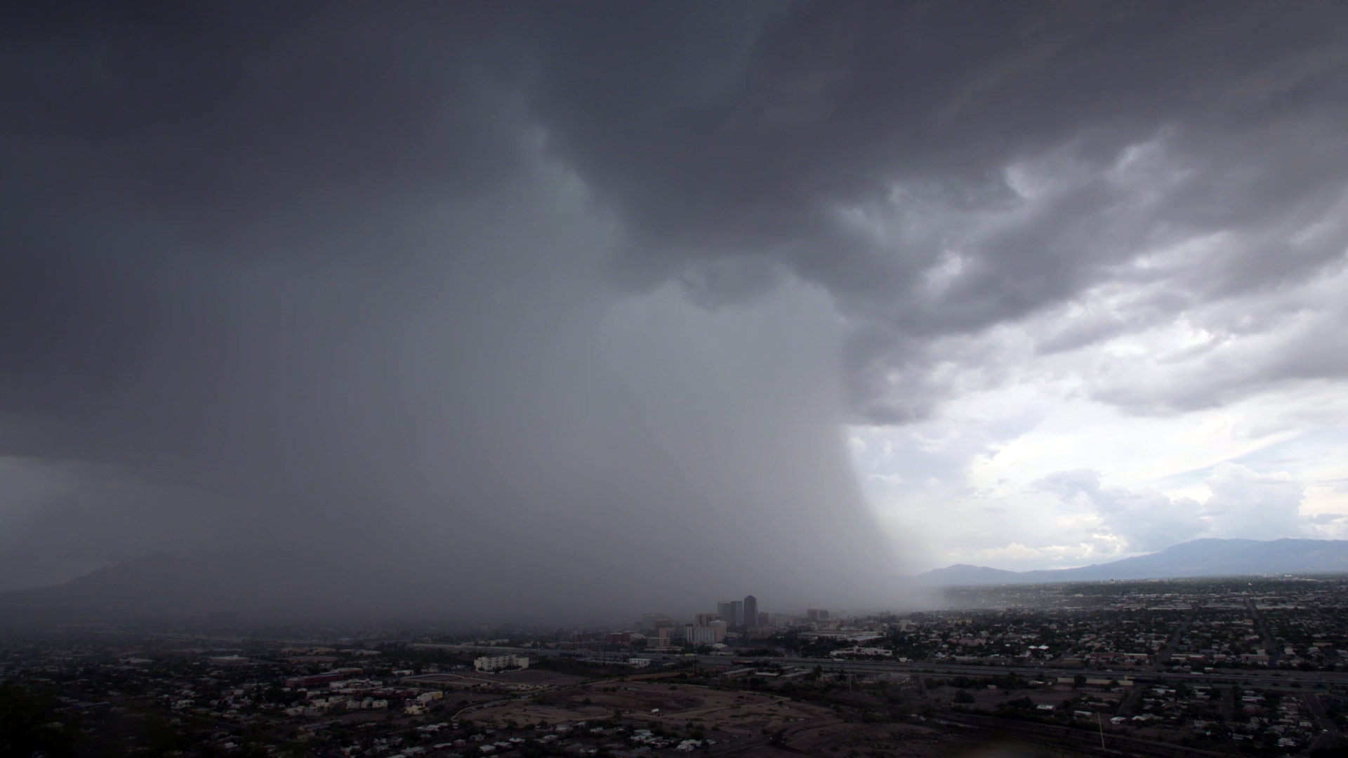 Monsoon rain over Tucson.