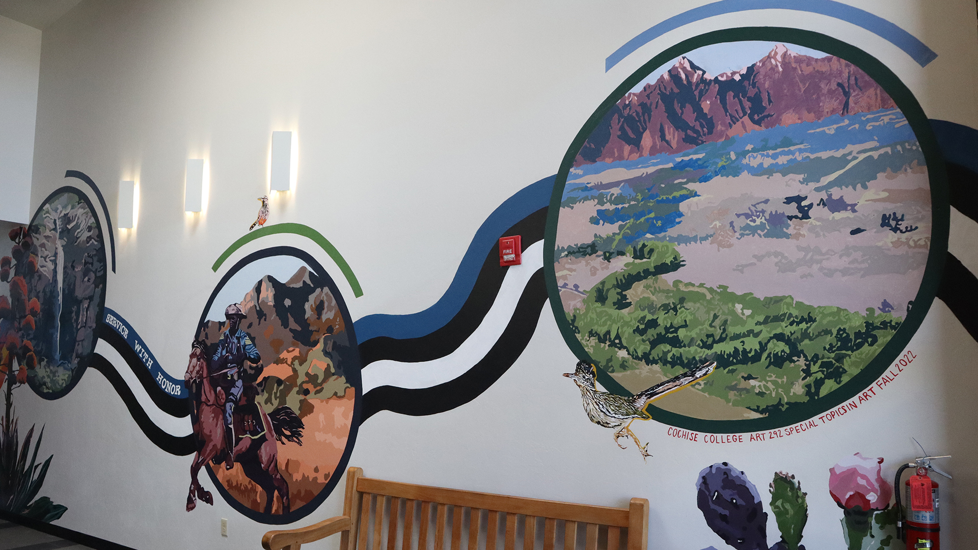 Cochise College and the Sierra Vista Police Department unveiled the mural painted by students on the department’s auditorium lobby last Thursday.
