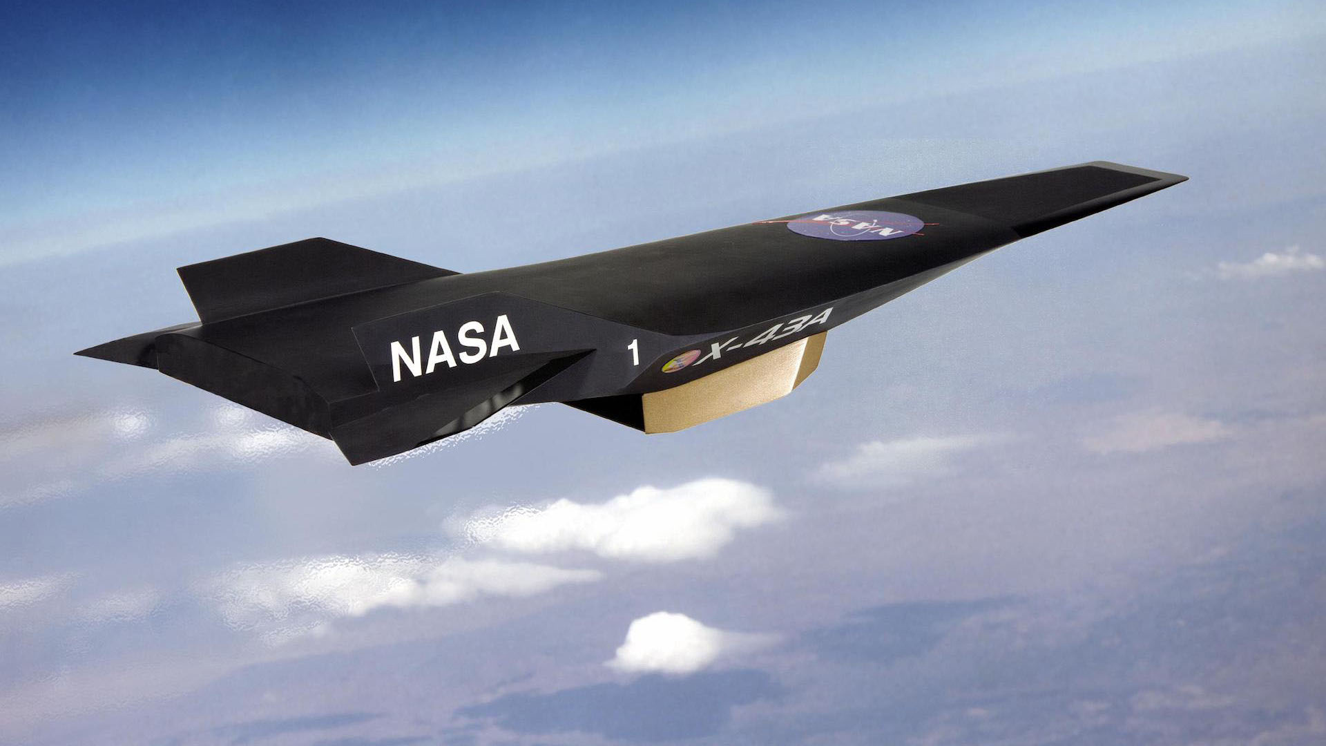 Artist's depiction of NASA hypersonic test aircraft X43-A.