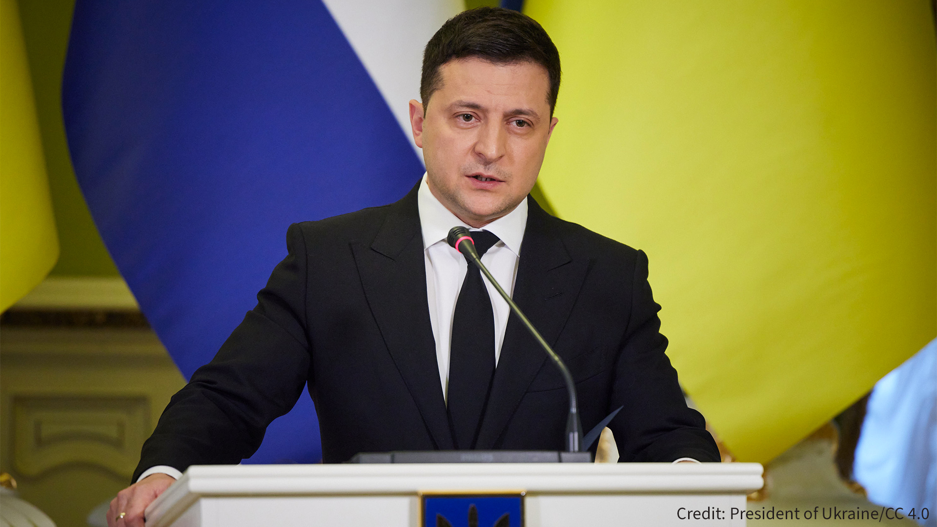 President Volodymyr Zelensky met with the Prime Minister of the Netherlands Mark Rutte, in the Mariinskyi Palace, Kyiv on February 2, 2022.
