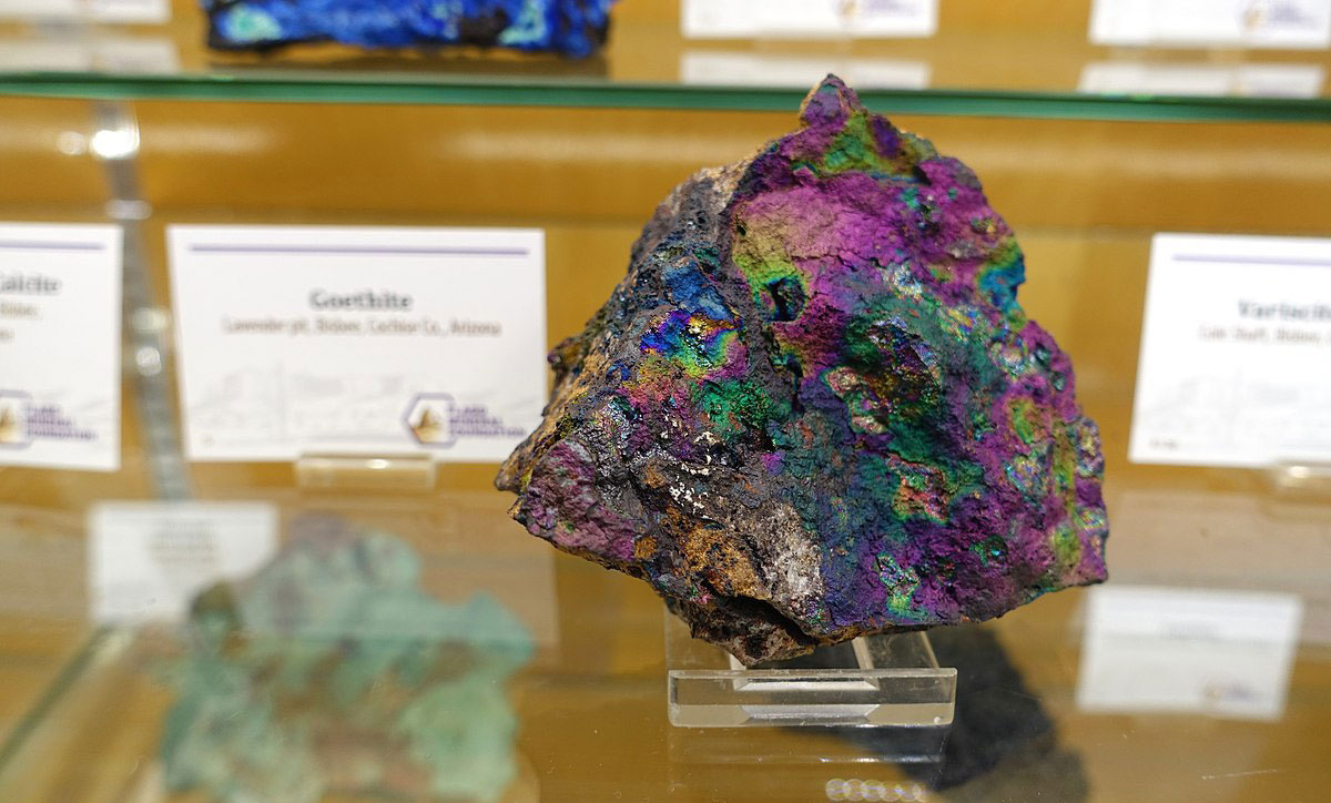 Minerals on display at the University of Arizona.