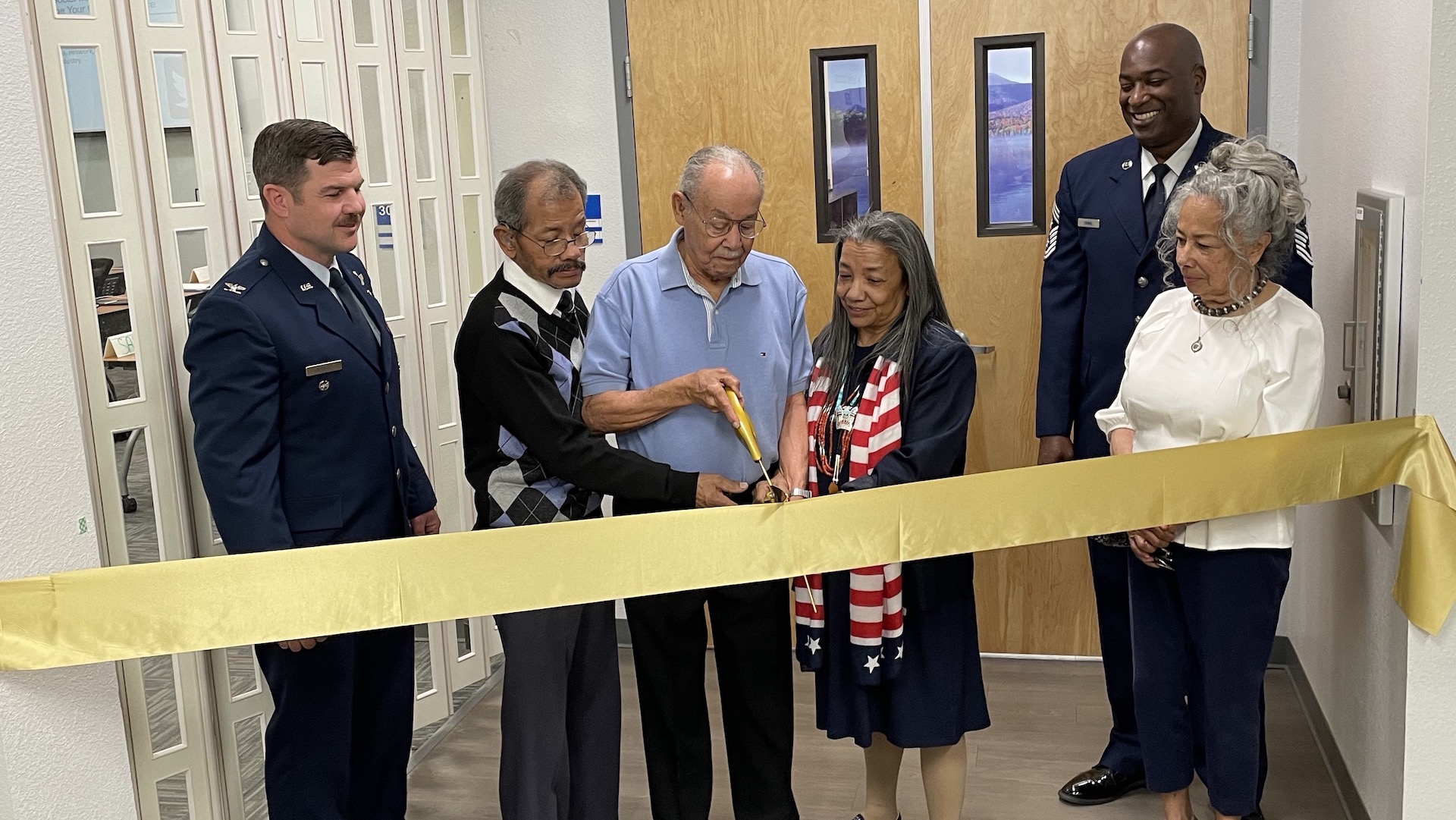 The family of Tuskegee Airman George W. Biggs cut the ribbon as the Davis Monthan Resilience Center is named after Major Biggs - April 2022