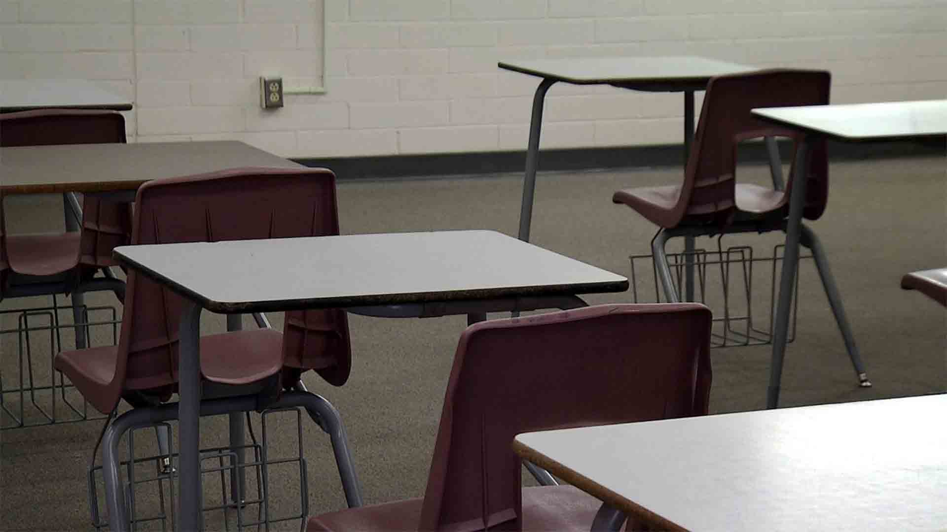  Empty classroom, Gridley Middle School, Tucson. November 2020.