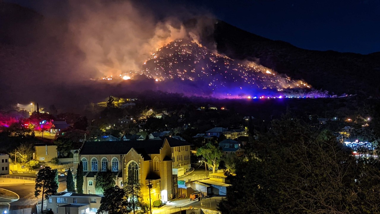 A fire near Bisbee, Arizona on April 18, 2022.