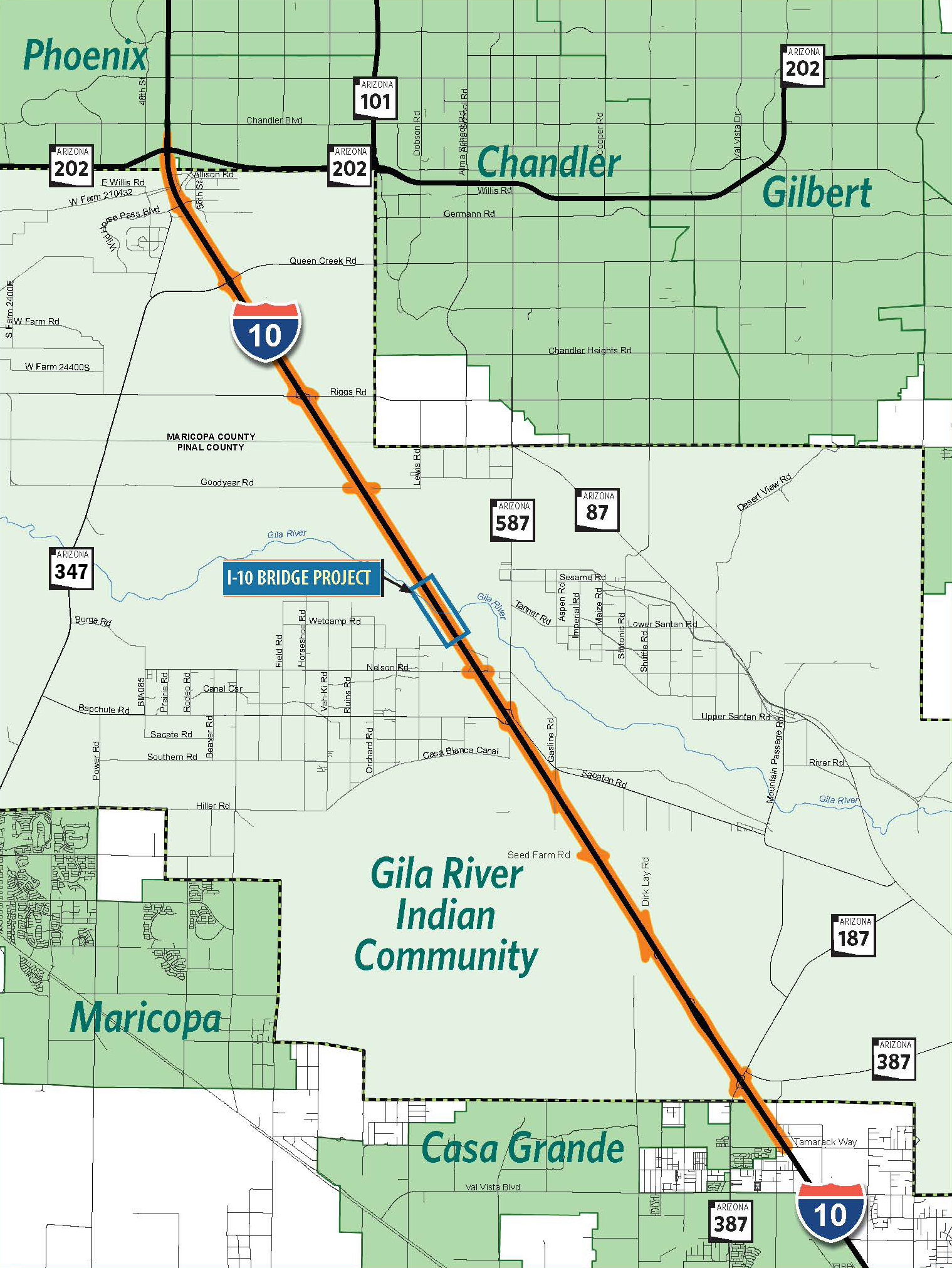 I-10 widening map