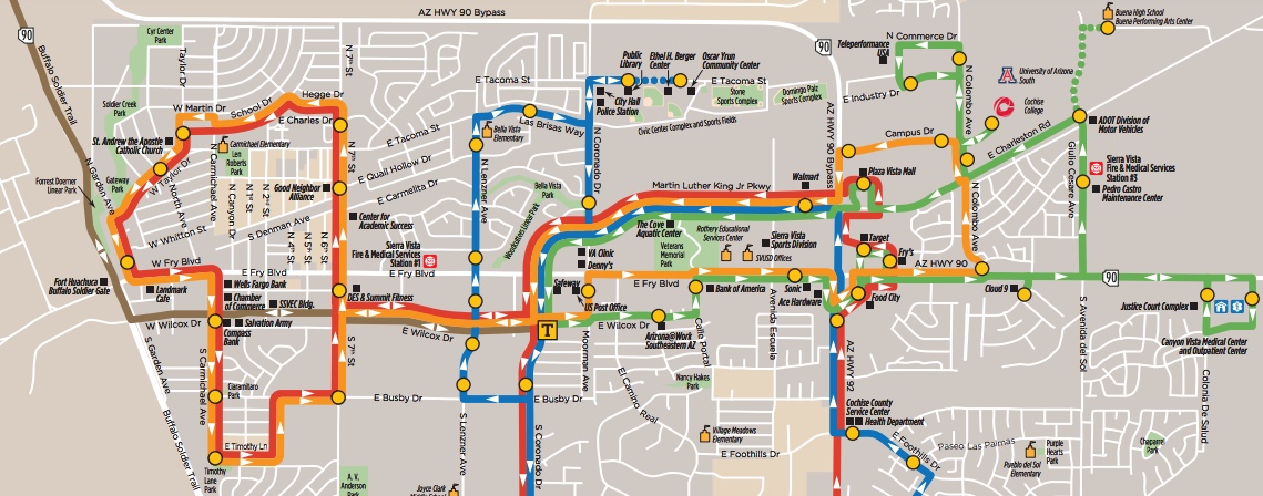 Sierra Vista bus map