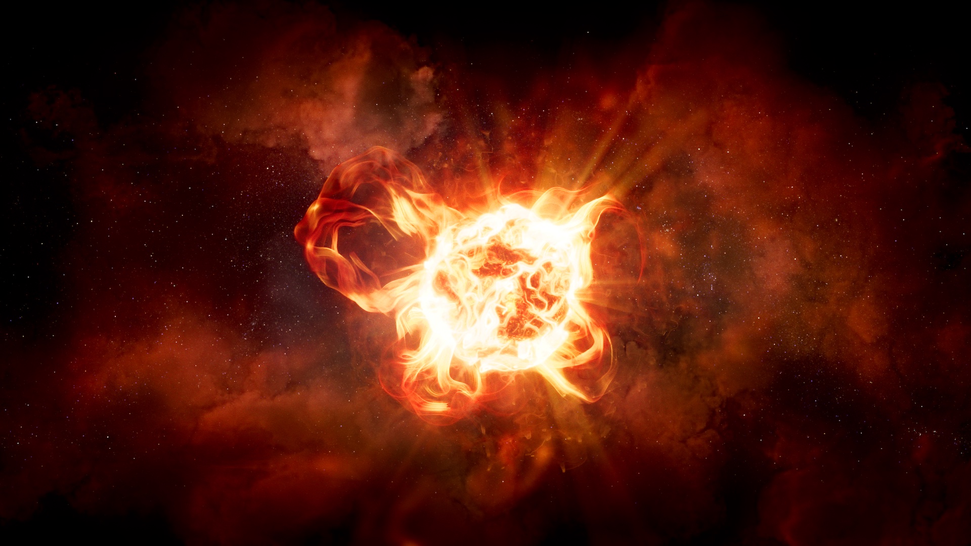 Artist's depiction of hypergiant star VY Canis Majoris. 