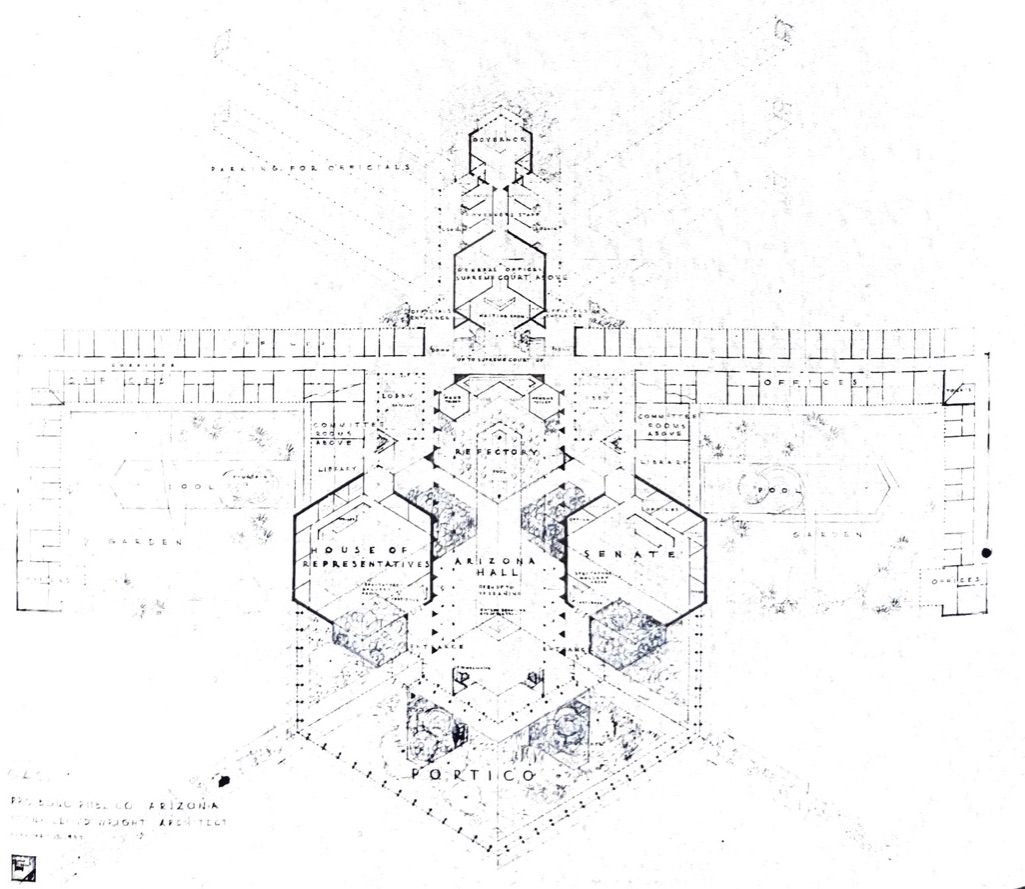 frank lloyd wright arizona capitol floorplan