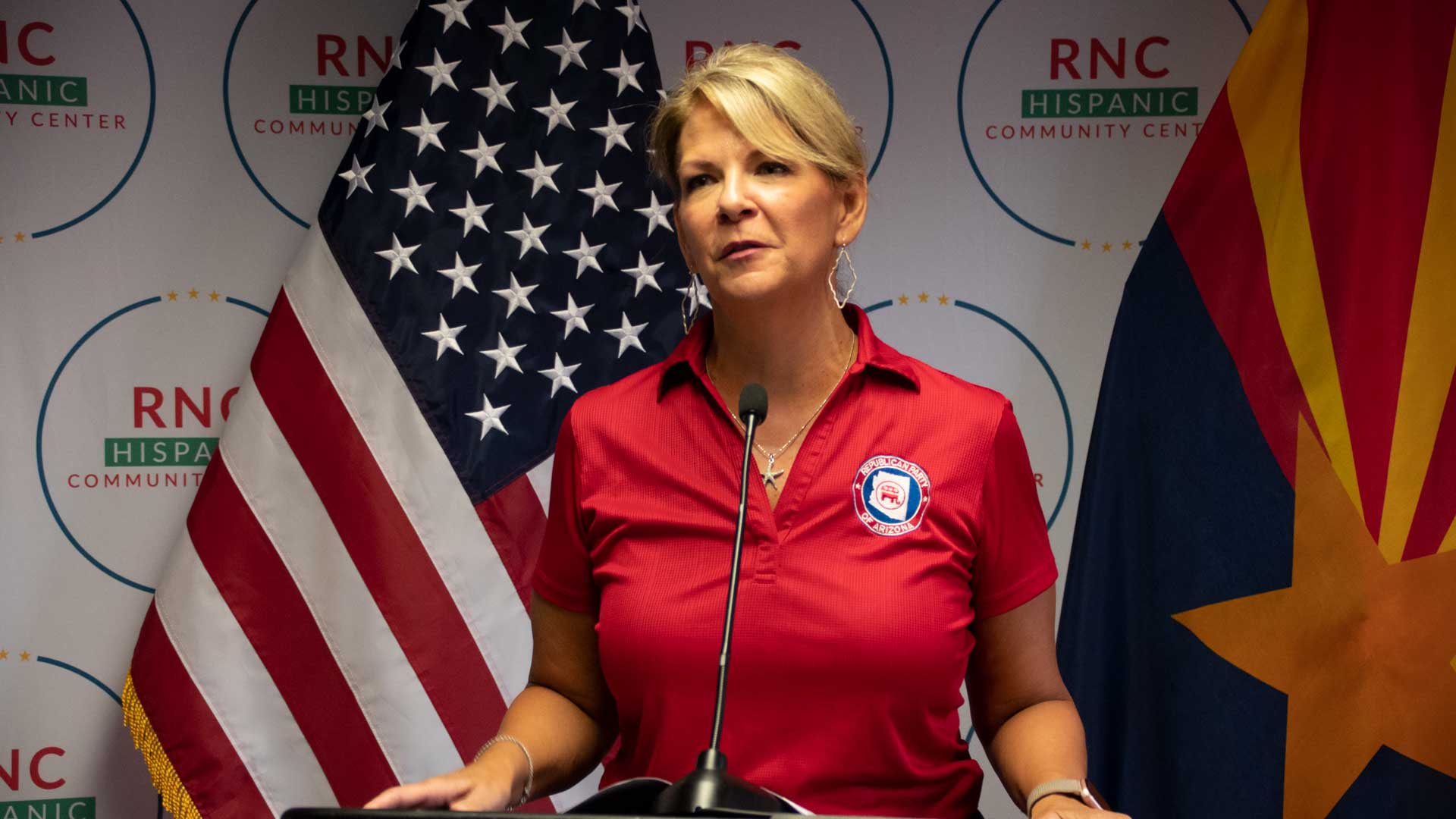 Arizona Republican Party chair Dr. Kelli Ward at the opening of the RNC Hispanic Community Center in Tucson.  August 2022