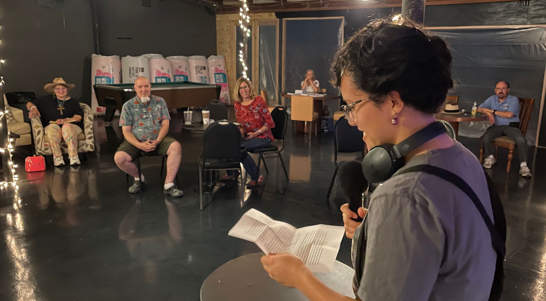 One of several participants reads at Open Mic in Sierra Vista.  