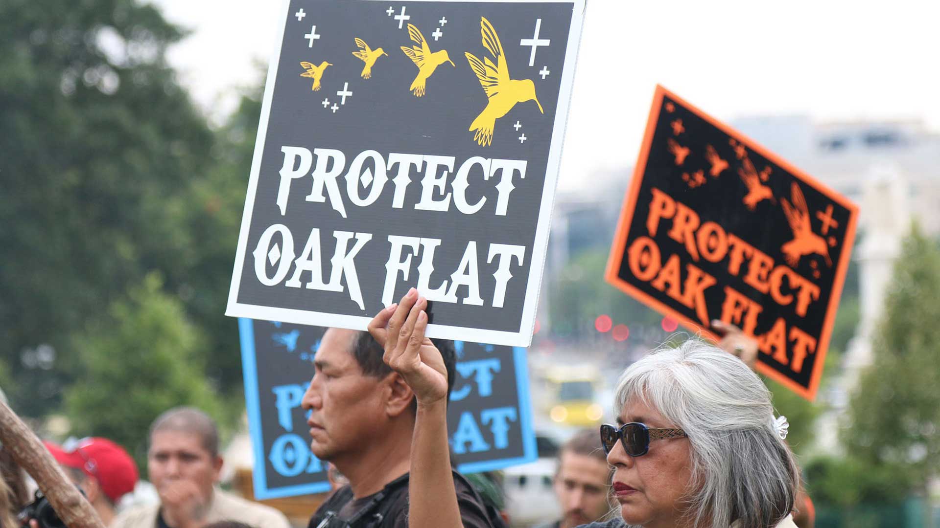 Protests against the Resolution Copper mine near Oak Flat have been going for years, as shown in this 2015 file photo from a rally at the Capitol. 