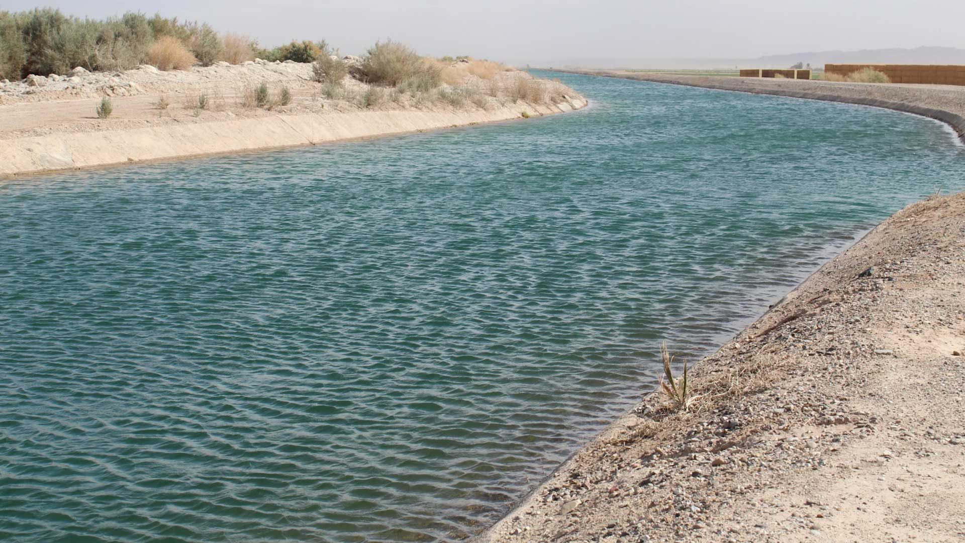 A canal carries water from the Colorado River to tribal land in Arizona. 
