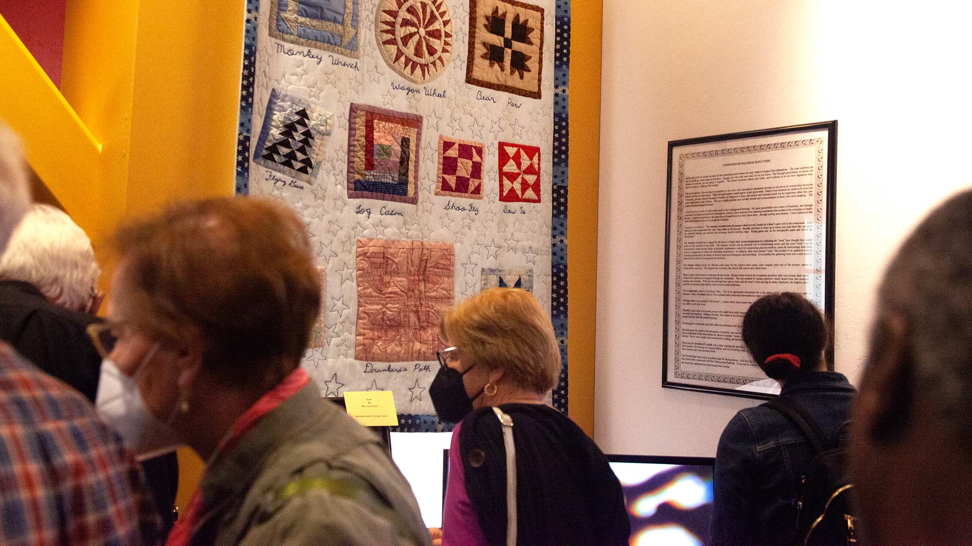 People looking at exhibits