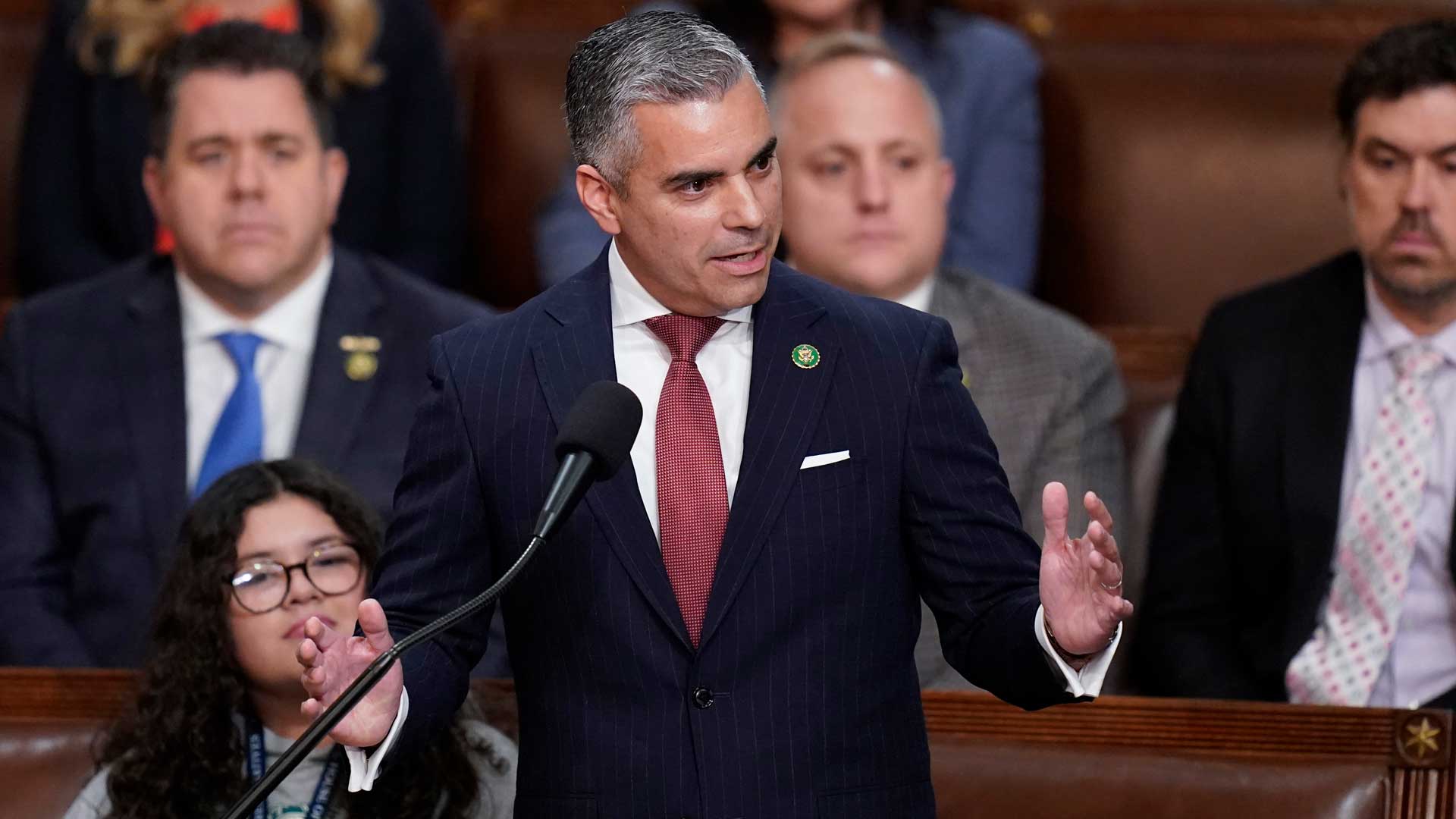 Rep.-elect Juan Ciscomani, R-Ariz., nominates Rep. Kevin McCarthy, R-Calif., as the House meets for the third day to elect a speaker and convene the 118th Congress in Washington, Thursday, Jan. 5, 2023.