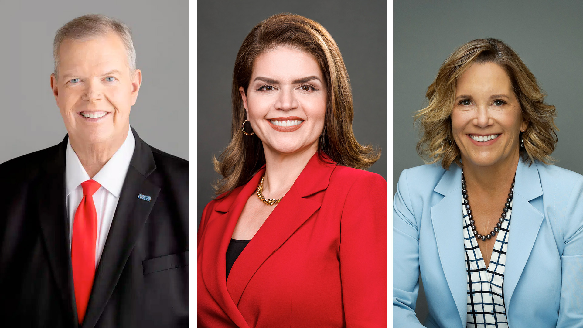 Candidates for Mayor of Tucson. From left to right: Ed Ackerley (I), incumbent Regina Romero (D), and Janet "JL" Wittenbraker (R).