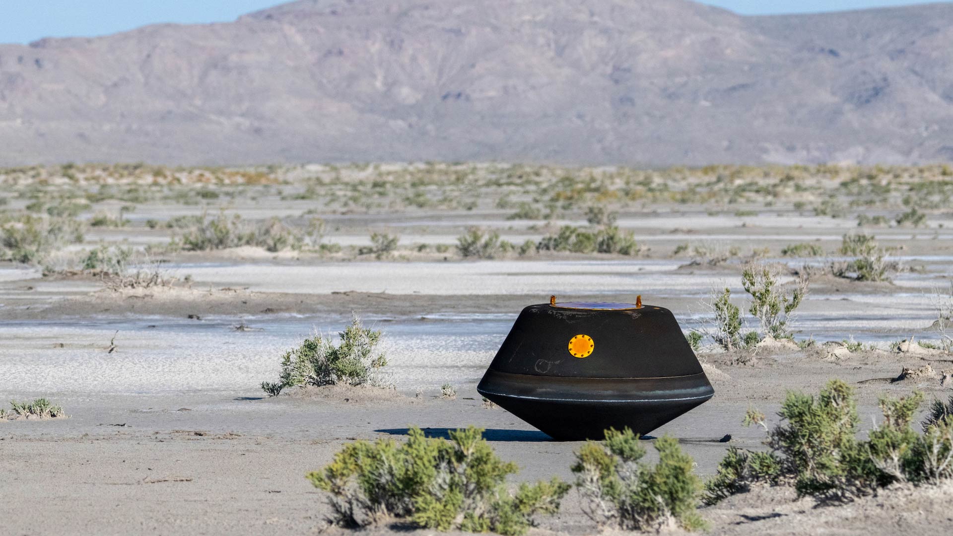 OSIRIS-REx sample return capsule after touchdown in Utah September 24.