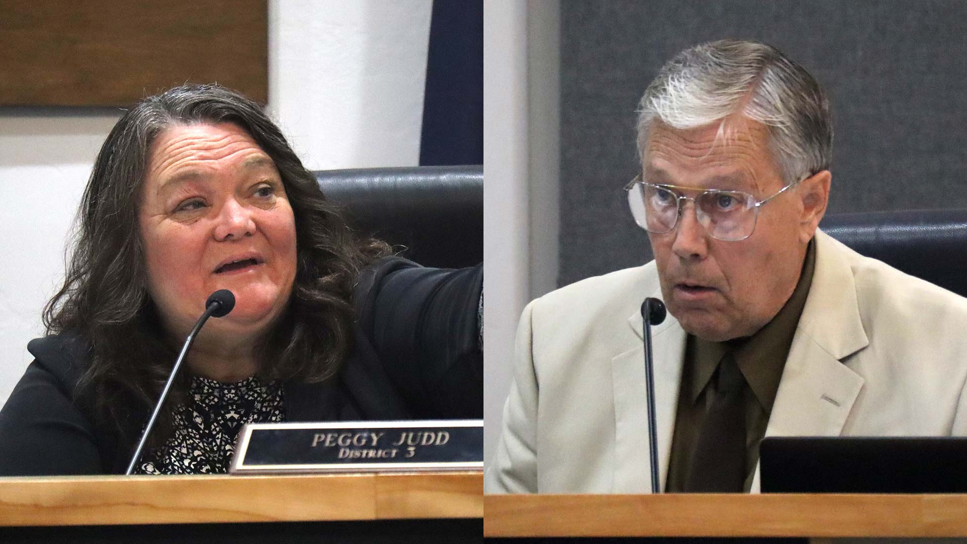 Cochise County Supervisors Peggy Judd and Tom Crosby.  November 28, 2023