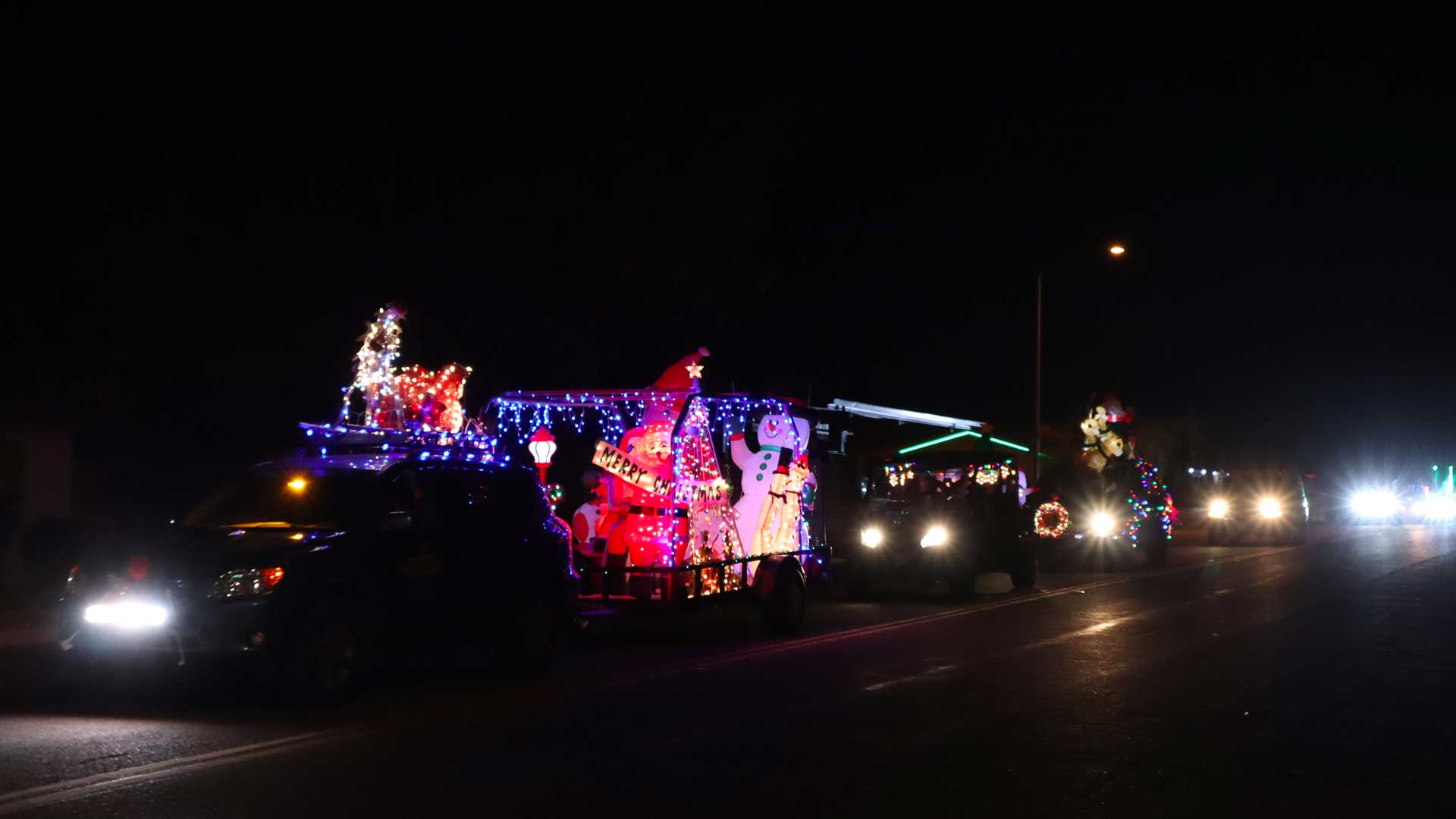 Participants in the annual SV Glow Ride cruising down Tacoma St. in Sierra Vista. December 16, 2023.

