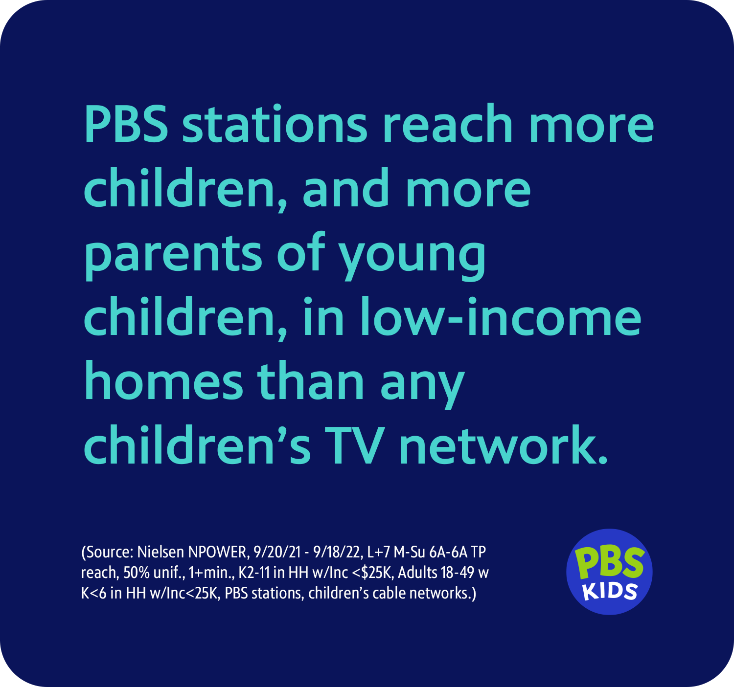 PBS stations reach more children than any other kid's TV network