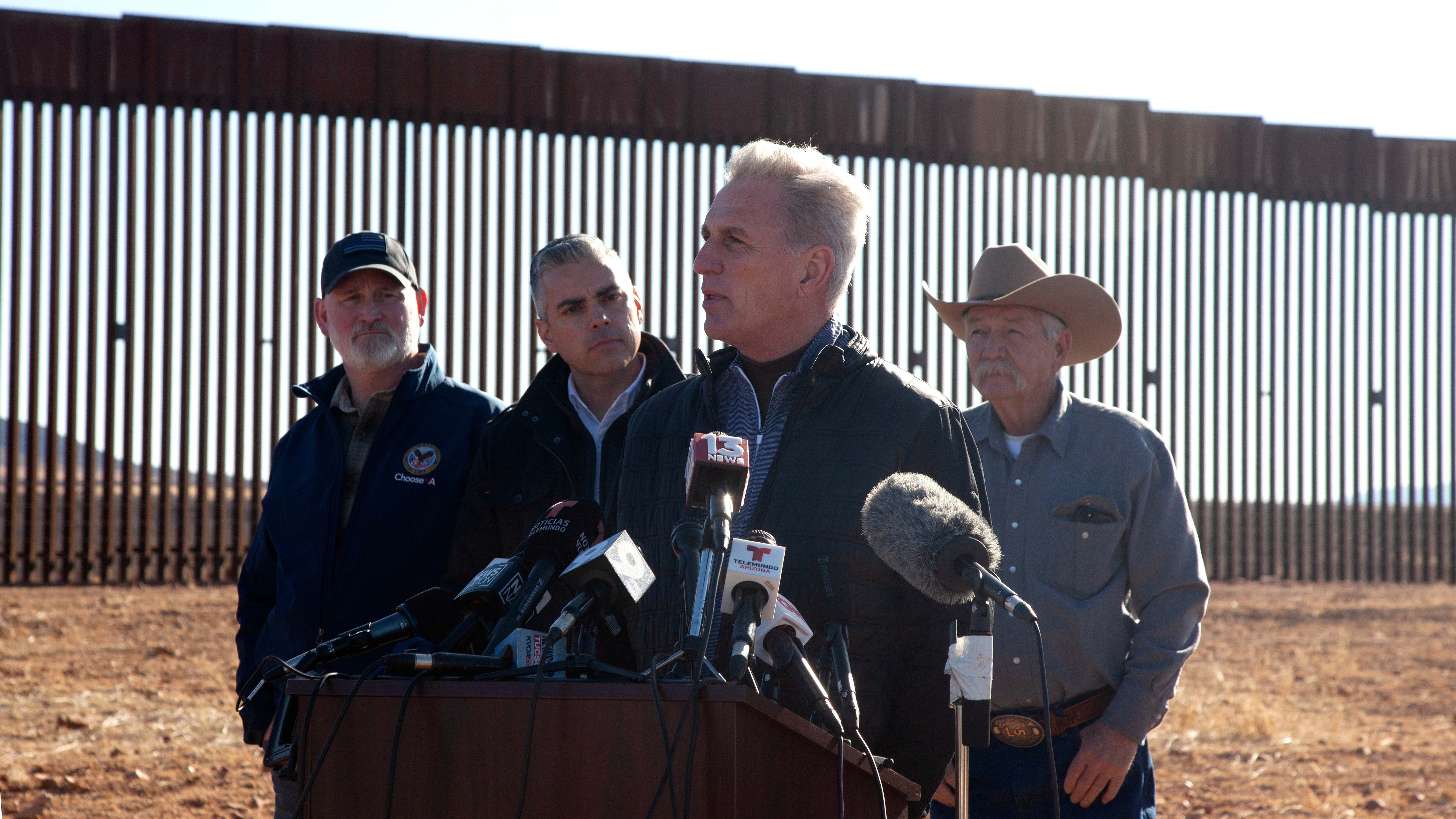 Republican U.S. House Speaker Kevin McCarthy visited Southern Arizona on Thursday, Feb. 16, 2023. McCarthy was joined along with four freshmen representatives, including Arizona's Juan Ciscomani. The trip gained pushback from Democrats who called it a "photo opportunity."