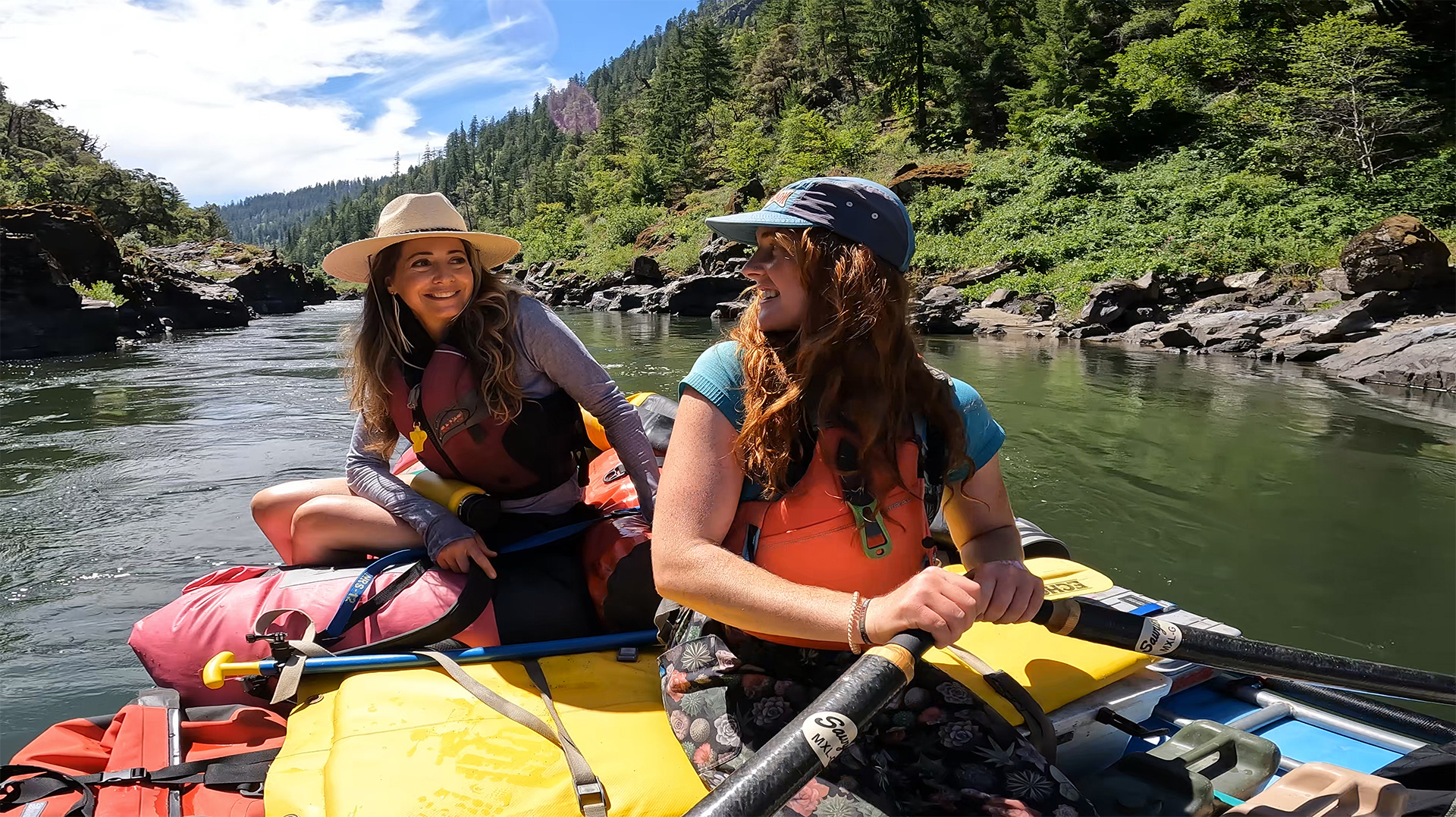 Tillie Walton amd River Guide Tate Tomlinson on the Rogue River.