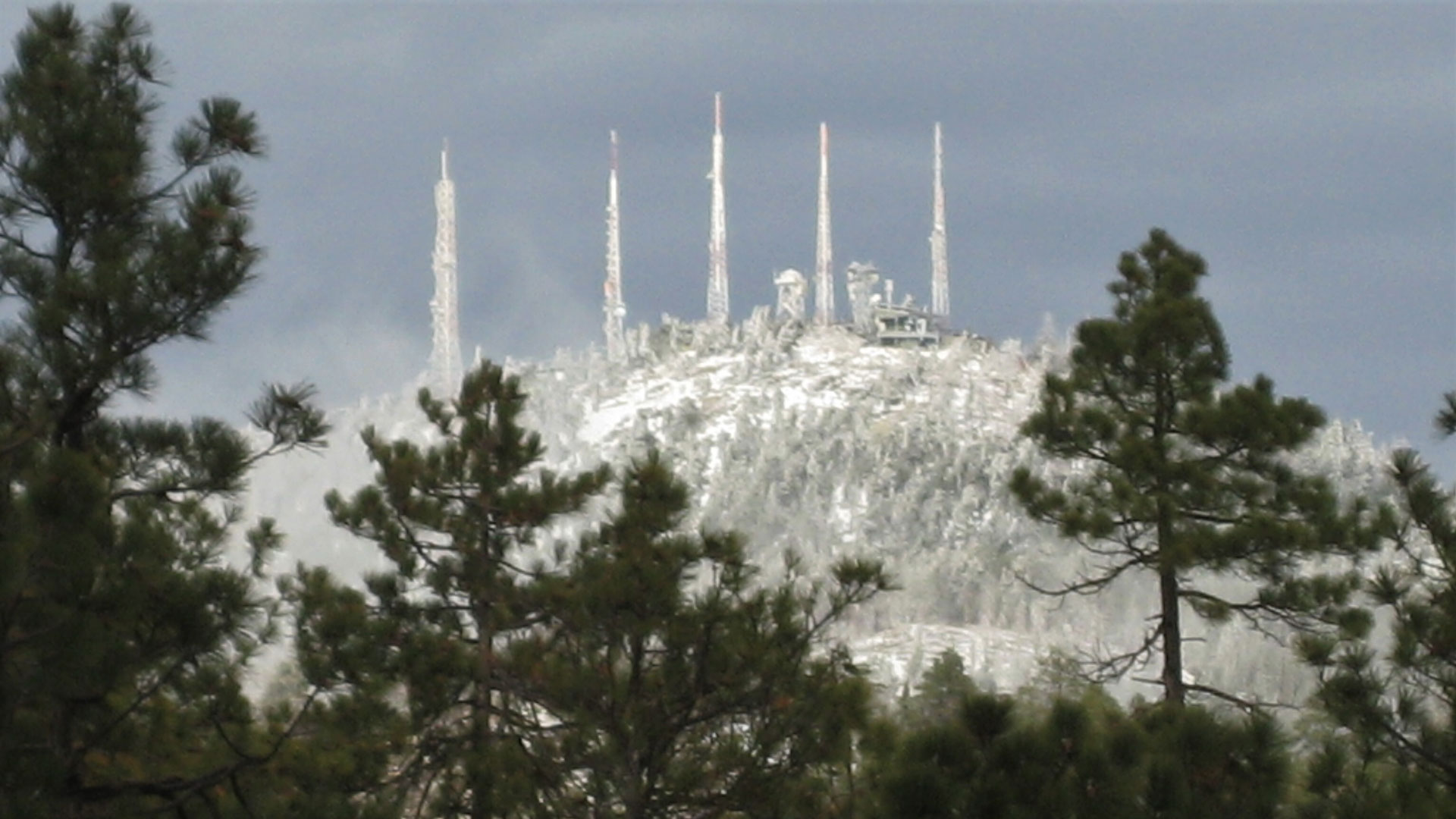 AZPM towers on Mt. Bigelow, winter 2023