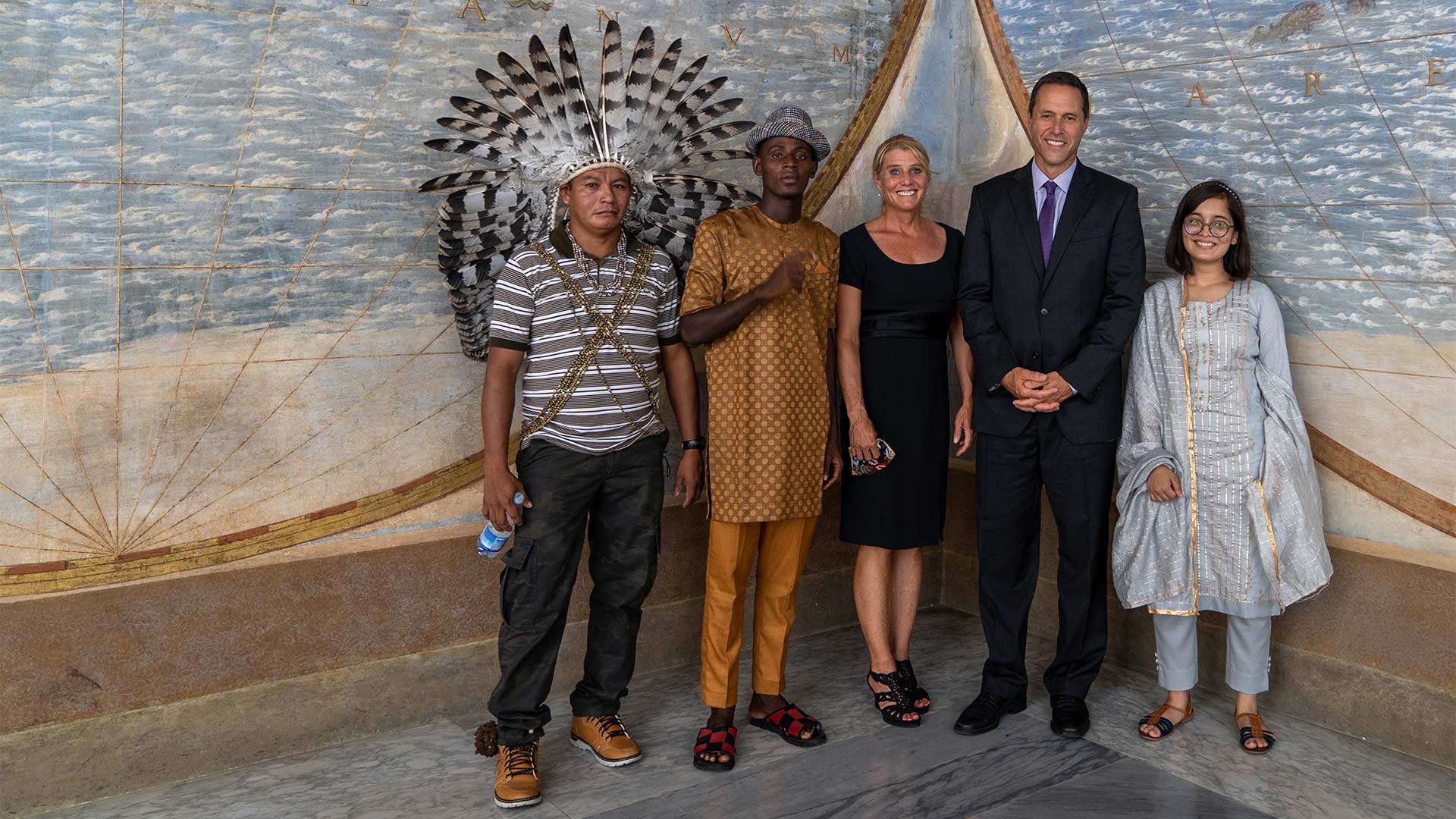 Our characters at Terza Loggia inside the Apostolic Palace in Vatican City.