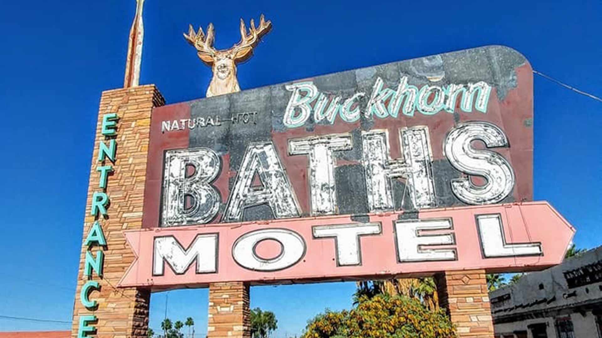 Buckhorn Baths Motel, on the corner of Main Street and Recker Road in Mesa, played a role in bringing spring training to Arizona. But the hotel and spa has fallen into disrepair. 