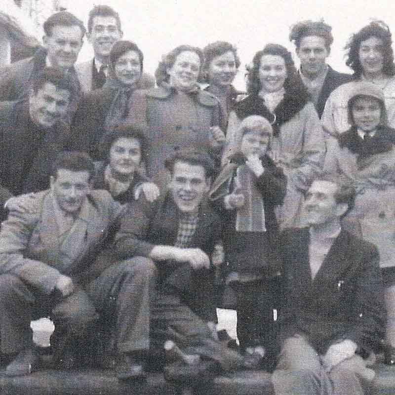 In 1950, Andrew (center front) sailed to the United States with his mother and sister Mimi on the SS Veendam. He turned 19 during the crossing.