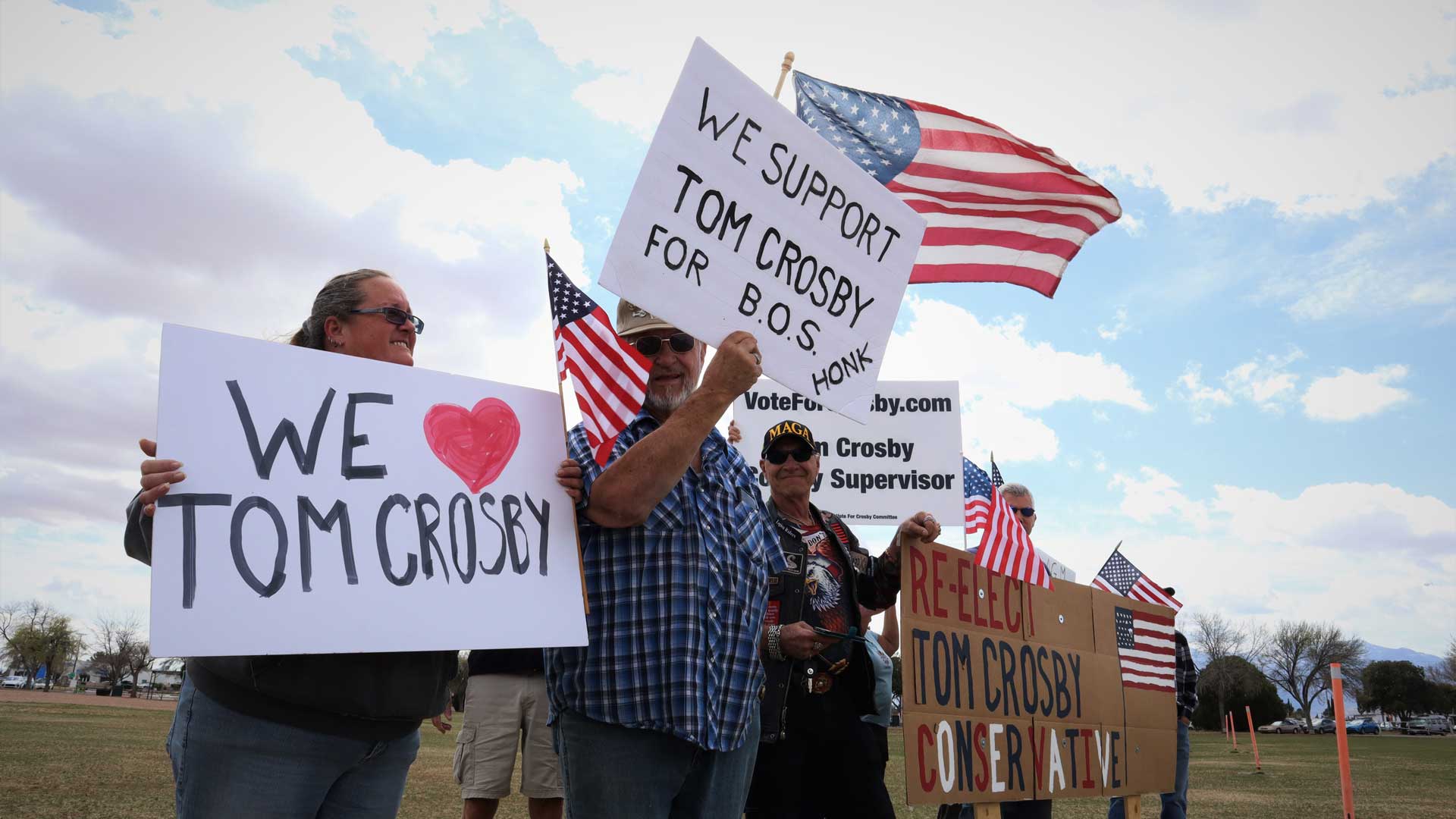 Supporters of Cochise County Supervisor Tom Crosby.  April 2023