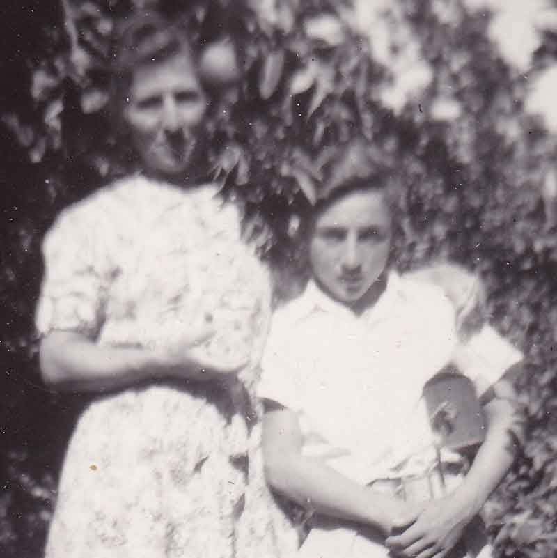Wolfgang and his mother in Palestine, circa 1949. 