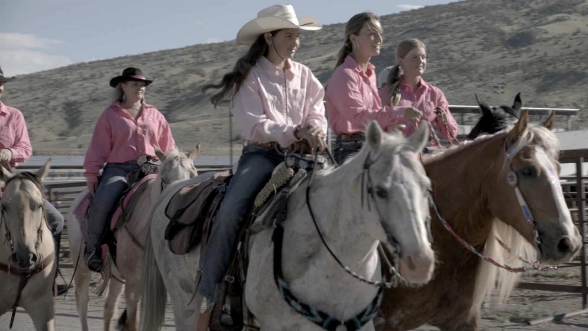 Riders prepare for a rodeo in Cody, Wyoming.