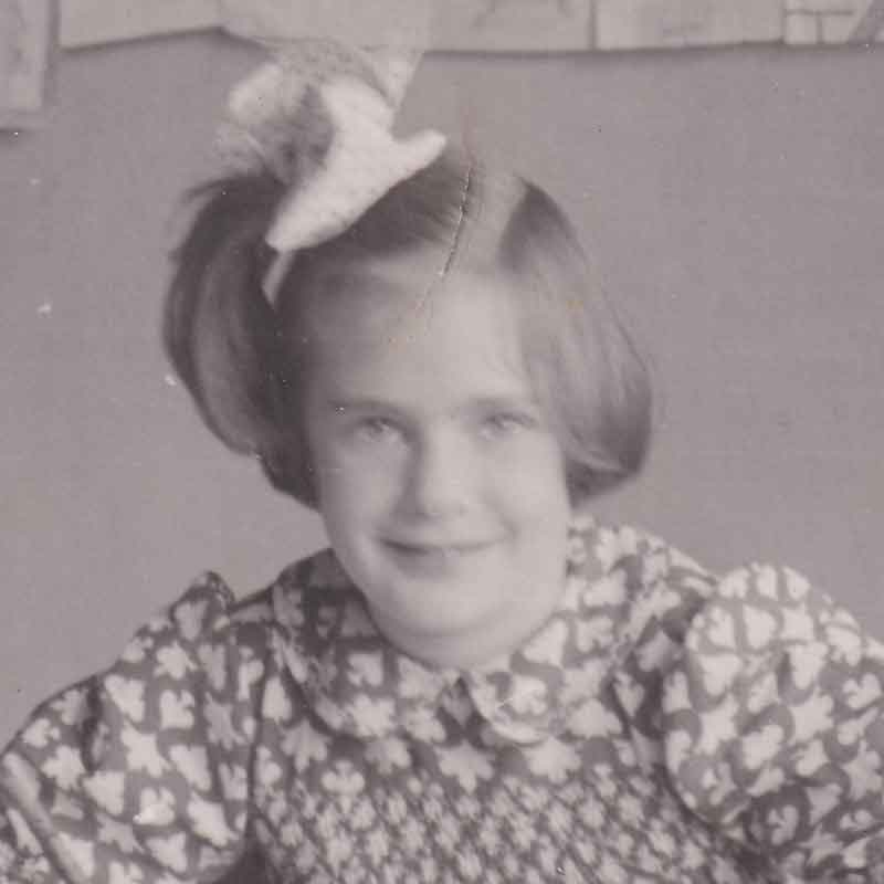 Paula at age 12. She hadn’t been able to start school until age 8, after the war ended.