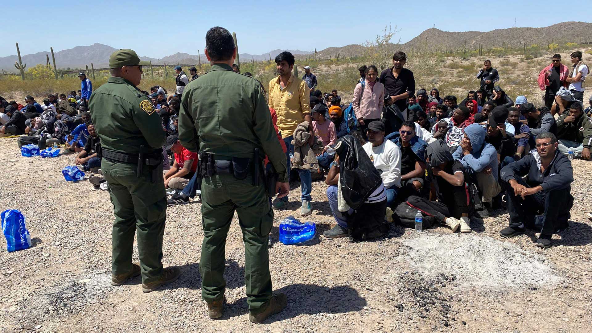 Border officials process 241 migrants who crossed the border near Ajo, Arizona, on May 10, 2023, the day before the end of Title 42.