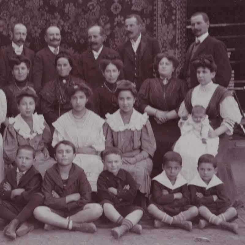 Theresa’s maternal relatives, the Gesheit family, in Budapest in the early 1900s. Only her mother and four of the children in the photograph survived the Holocaust. Theresa’s cousin Pista, who later helped them emigrate to the United States, was one of the survivors. He is the infant on the left.