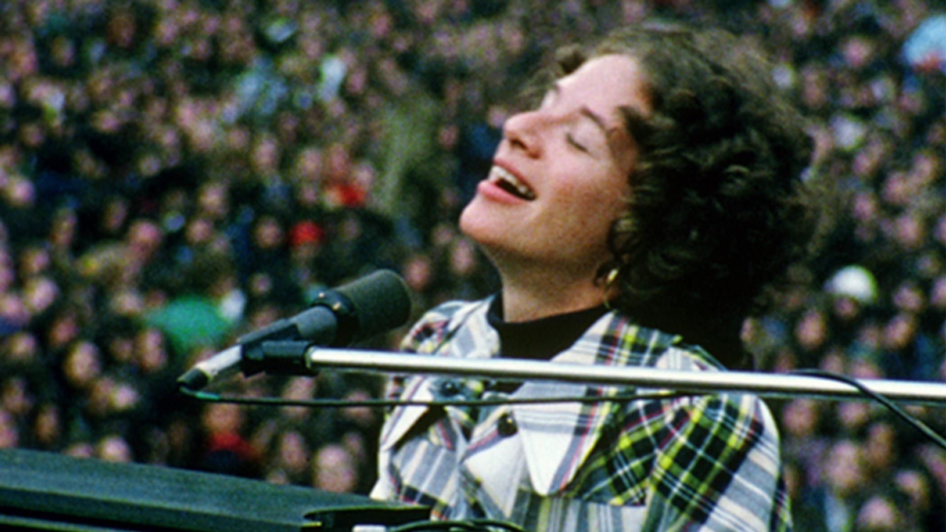 Carole King in concert in Central Park on May 26, 1973.