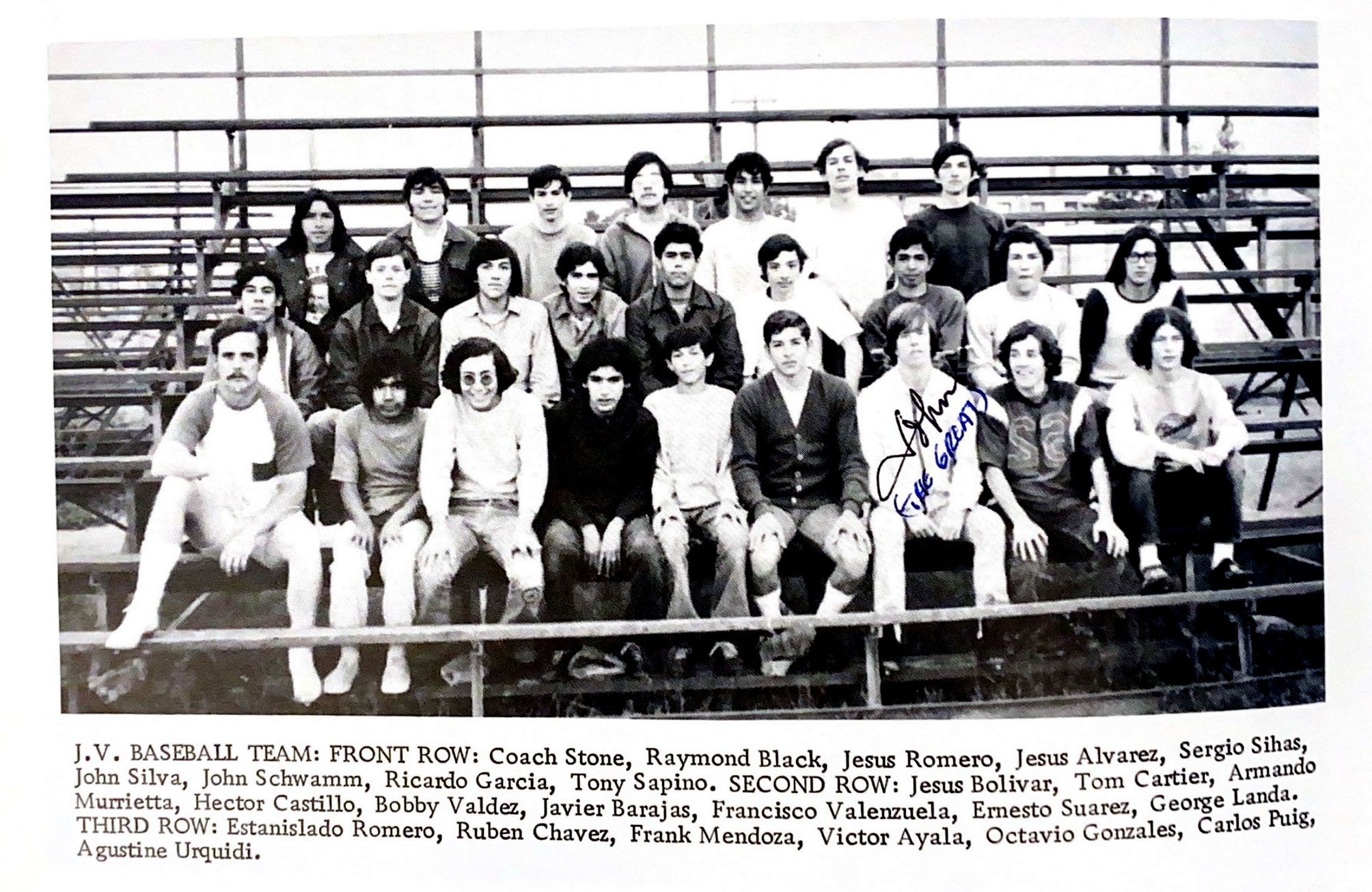 The Nogales High School JV baseball team, 1973.