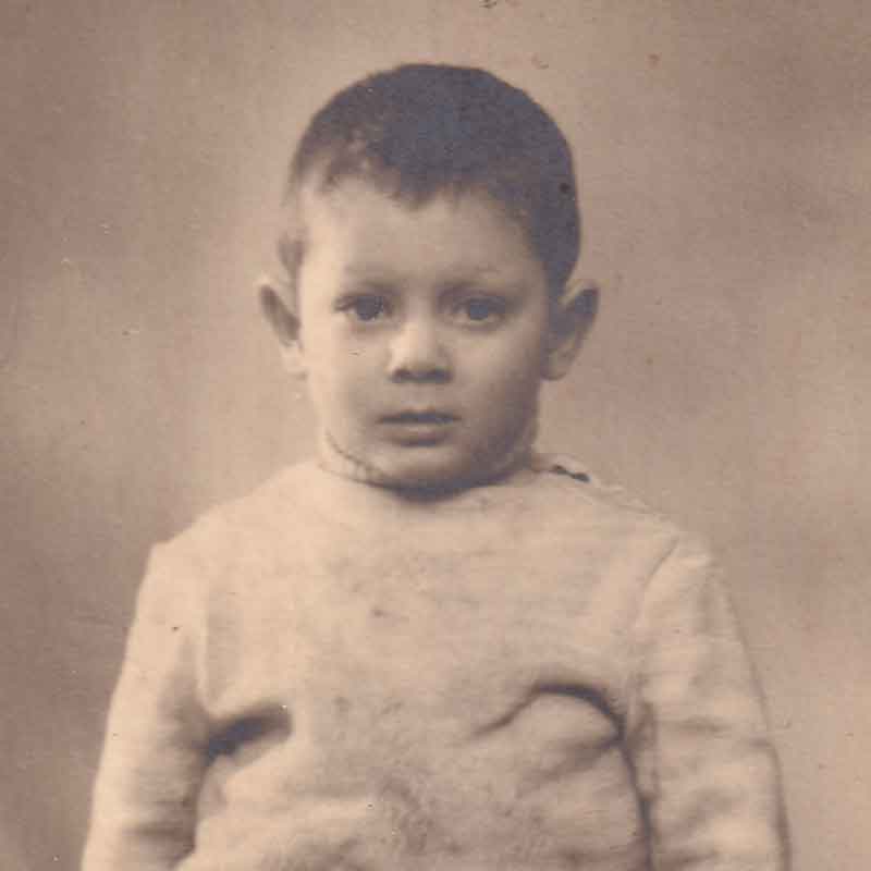 Severin, age 5, during the first days after the Russians liberated Czestochowa.