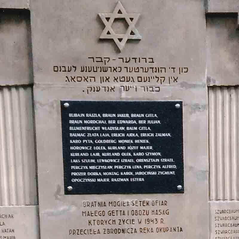 A memorial to the Jews who were killed by the Nazis in Czestochowa, Poland.