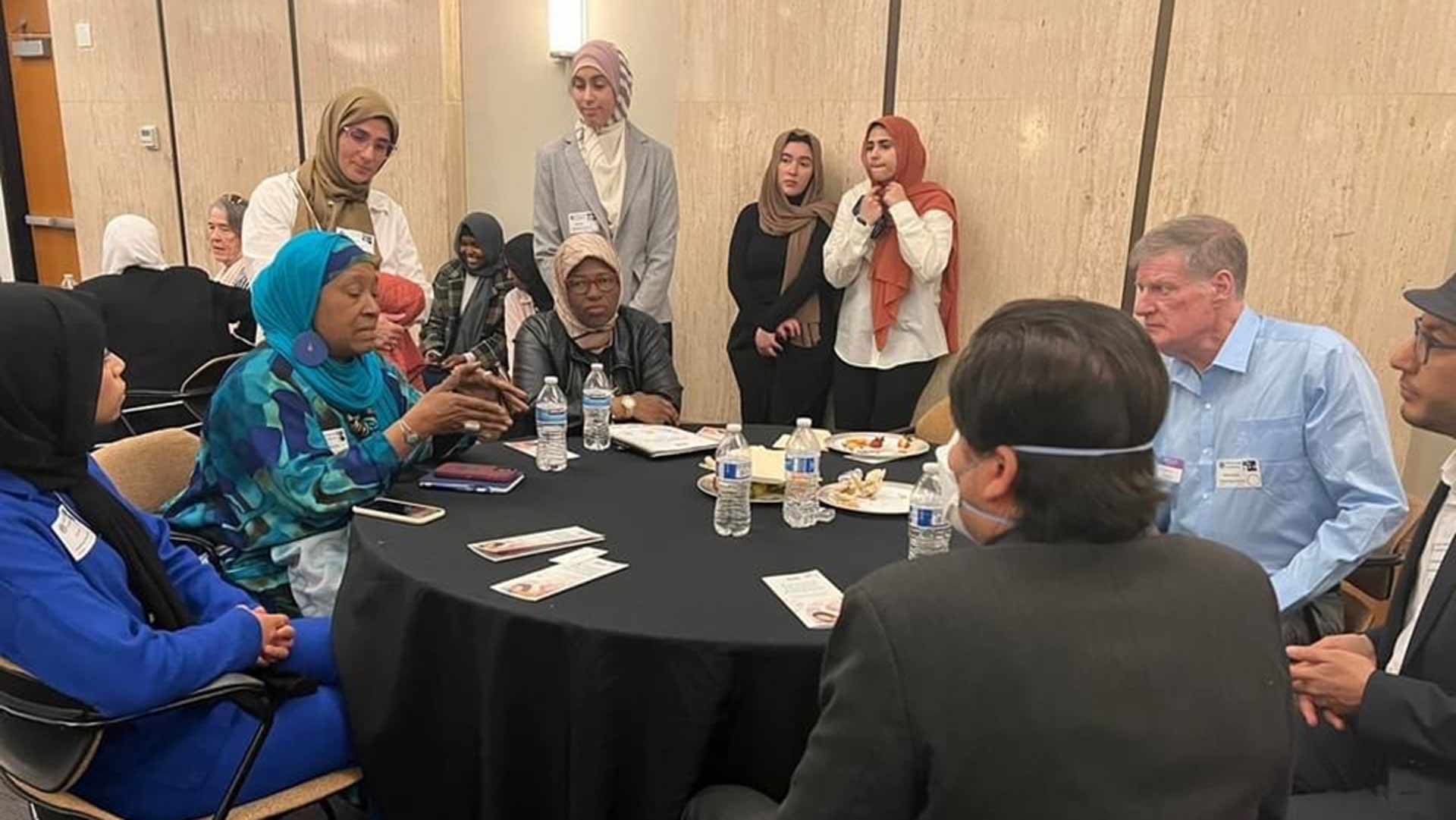 Immigration and immigrant rights are discussed around the table during Muslim Day at the Arizona State Capitol on Feb. 24, 2023. 