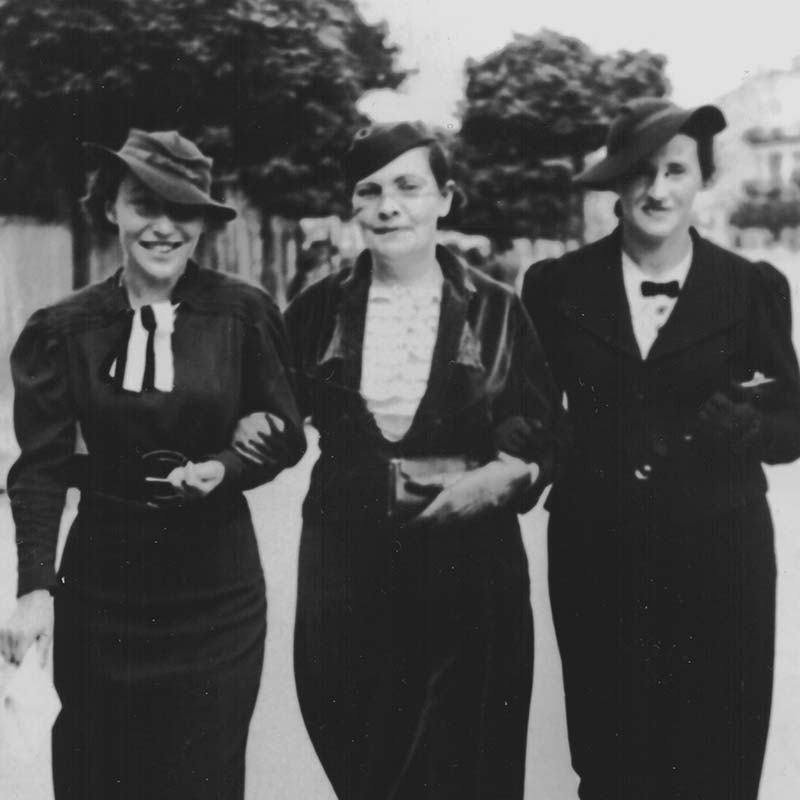 From left, Sidney’s mother, Faiga, his aunt Rachel, and his sister Ronia on the street in Poland before the war. All three perished in the Holocaust. This is the only photograph Sidney has of his mother and aunt.