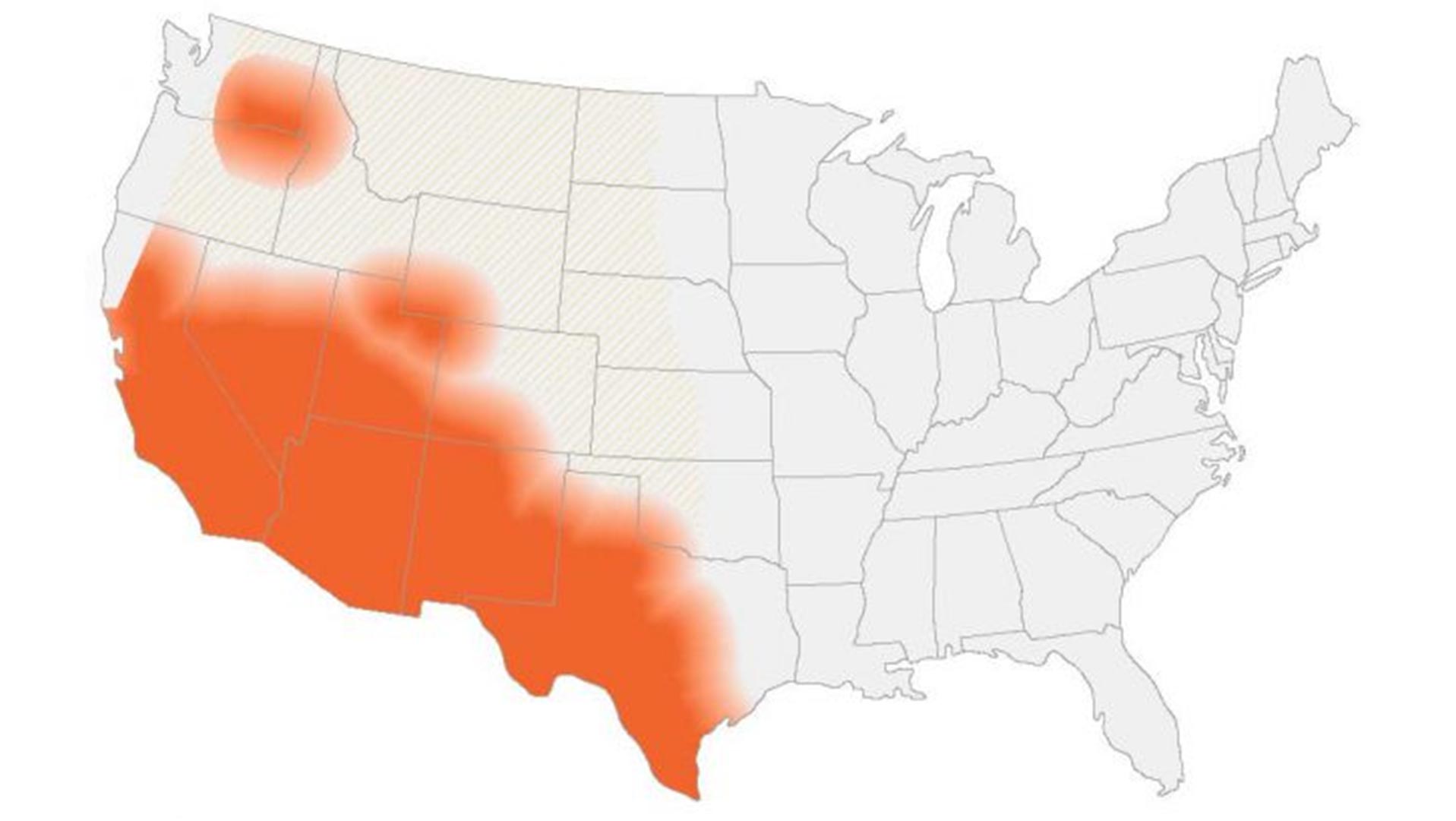Current spread of valley fever cases in the United States.